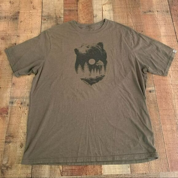 Avalanche mens size xl short sleeve graphic tee with bear and trees - Picture 1 of 8